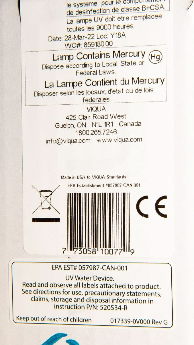 602810-102 Lamp and Sleeve Kit for Viqua D Model Systems - WaterFilters.NET