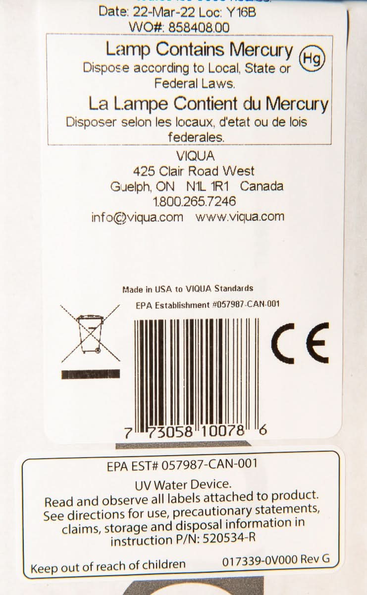 Viqua 602810-103 Lamp/ Quartz Sleeve Combo Pack - WaterFilters.NET