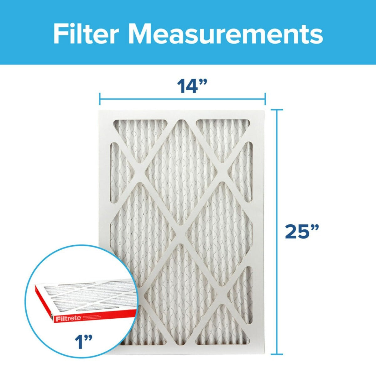 3M Filtrete 1000 Micro Allergen & Dust Defense Filter - 14x25x1 (4-Pack)