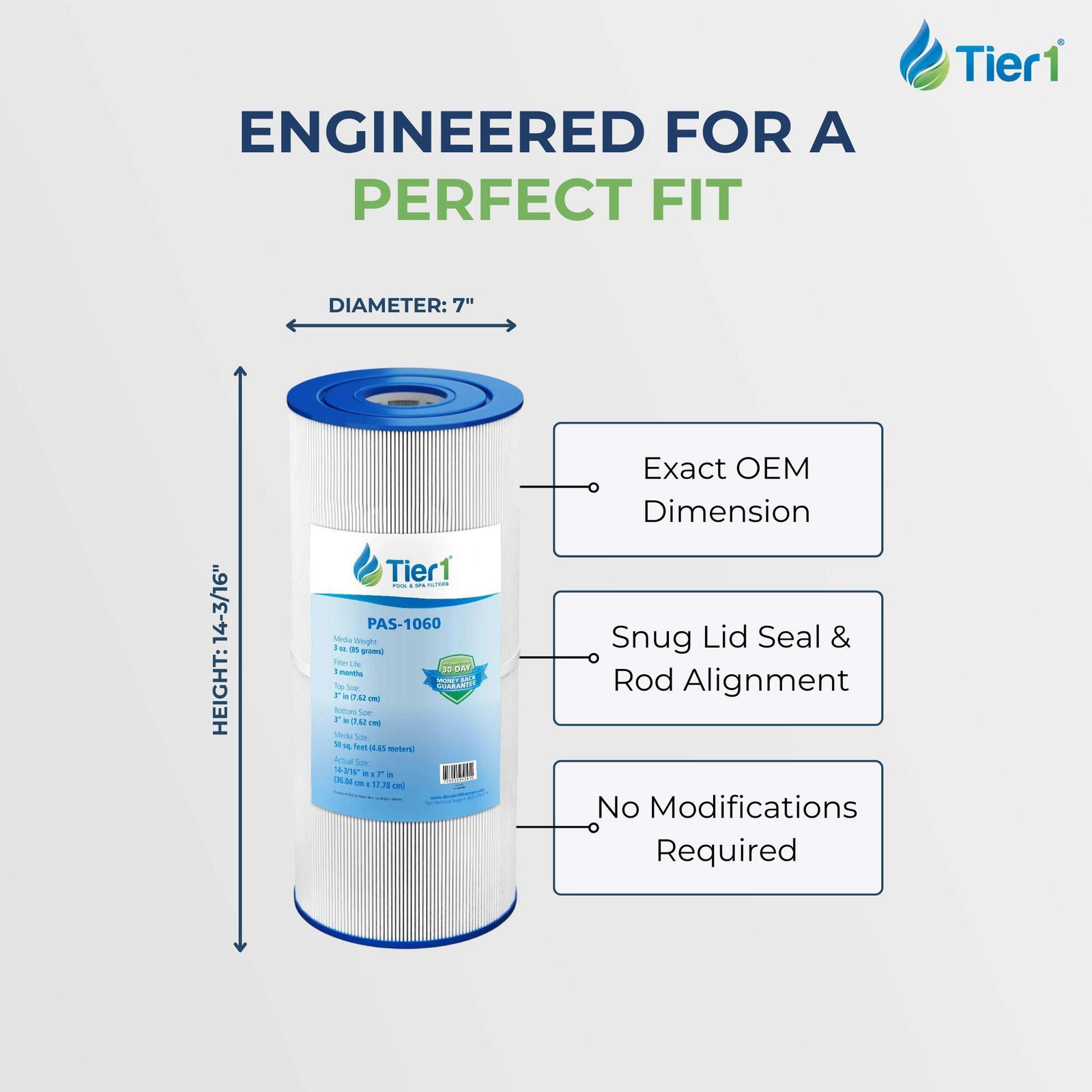 14-3/16 X 7-Inch Tier1 PAS-1060 Replacement For CX470-XRE & 25200-01505
