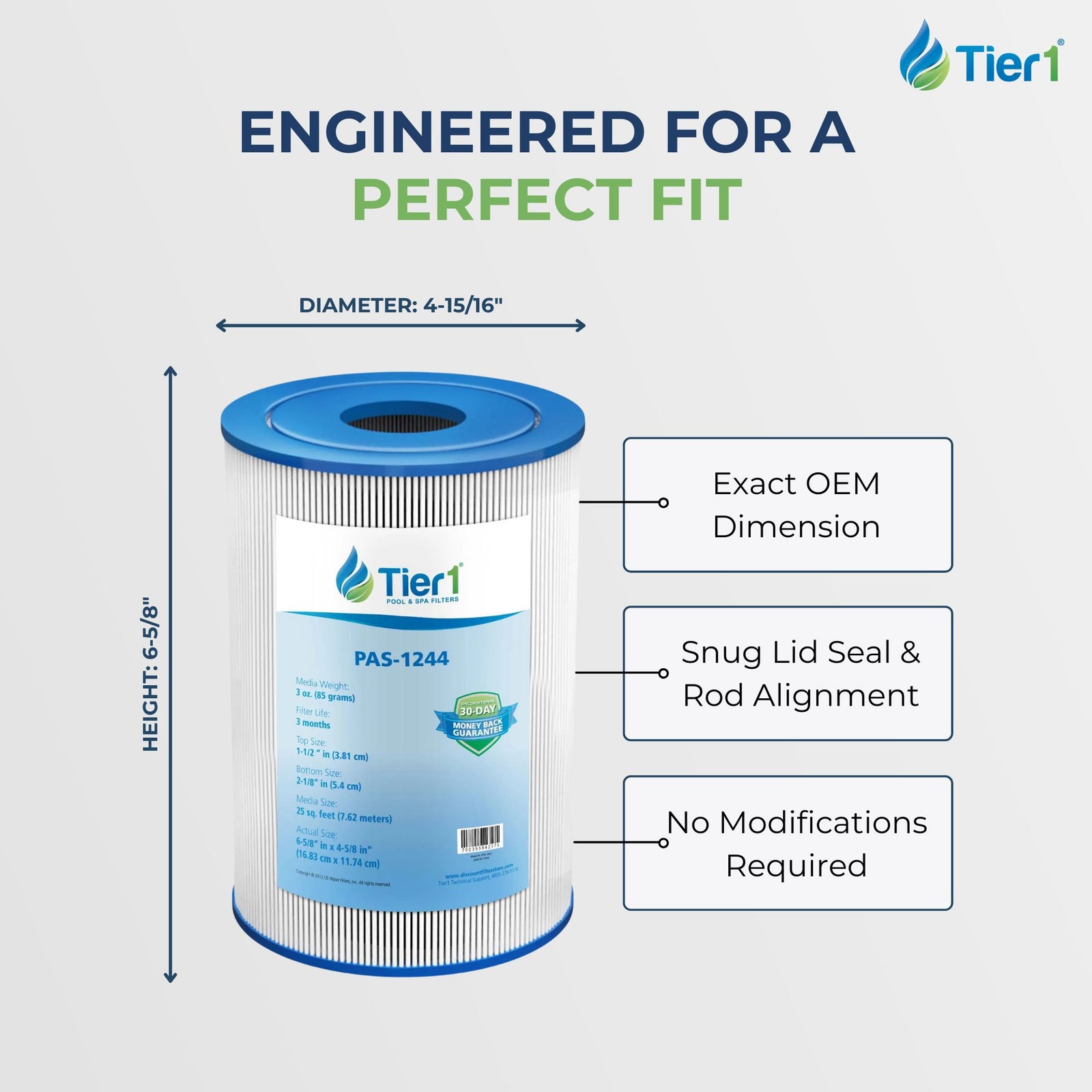 Tier1 PAS-1244 Replacement Pool and Spa Filter fits the Freeflow Lagas and CLX