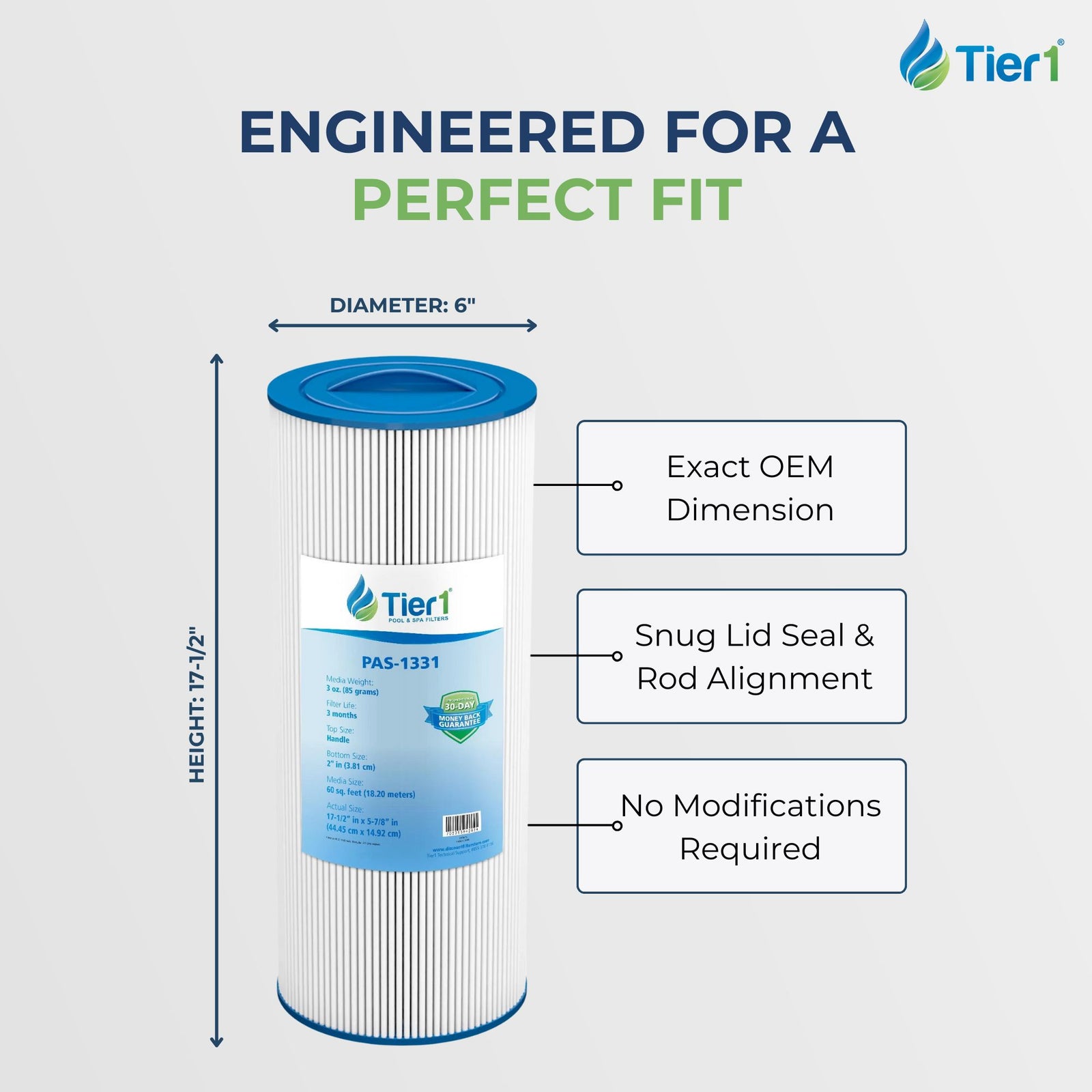 17-1/2 X 5-7/8-Inch Tier1 PAS-1331 Replacement For 2000-286 & 20086-001