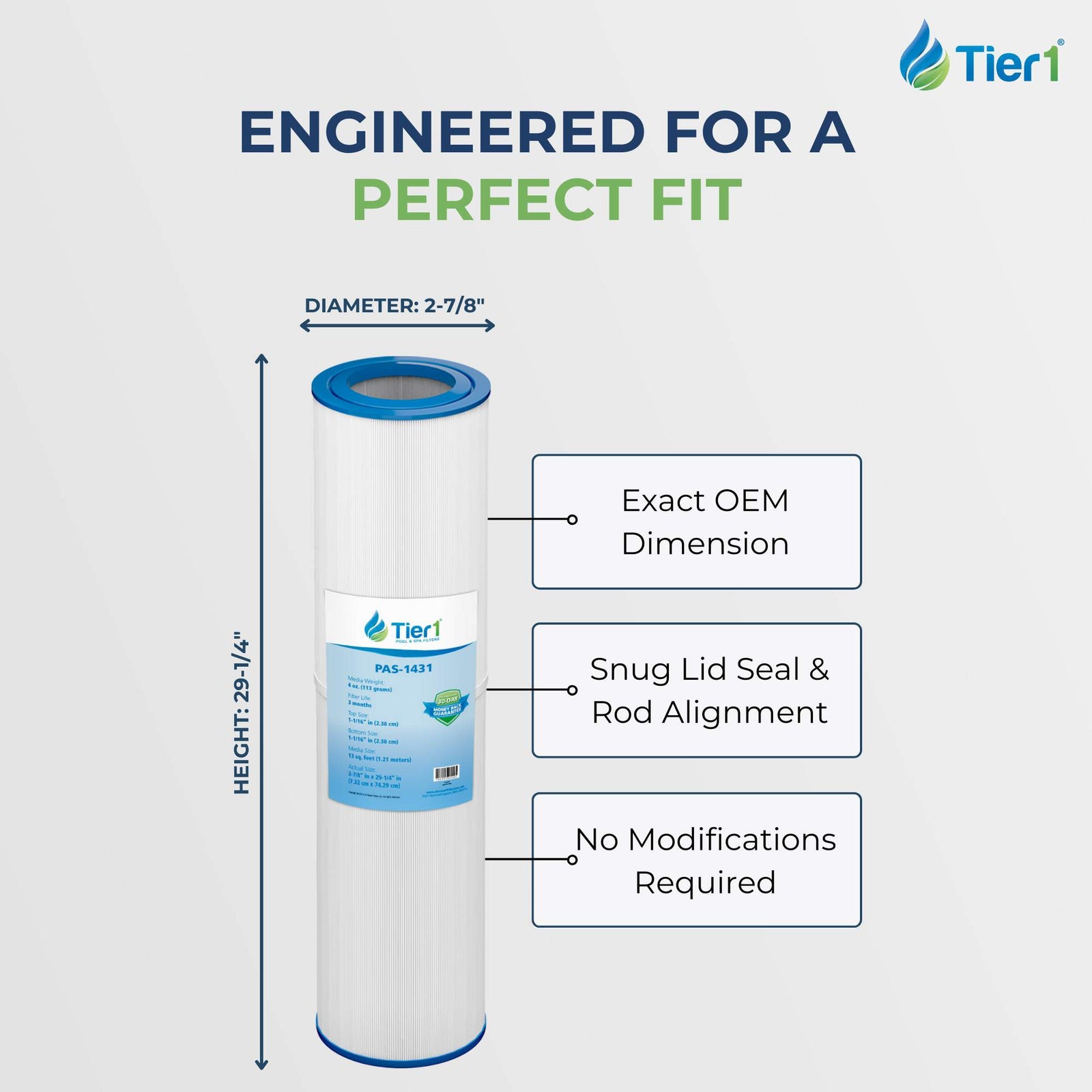 29-1/4 X 2-7/8 Inch Tier1 PAS-1431 Replacement For 17-2010 & R173327