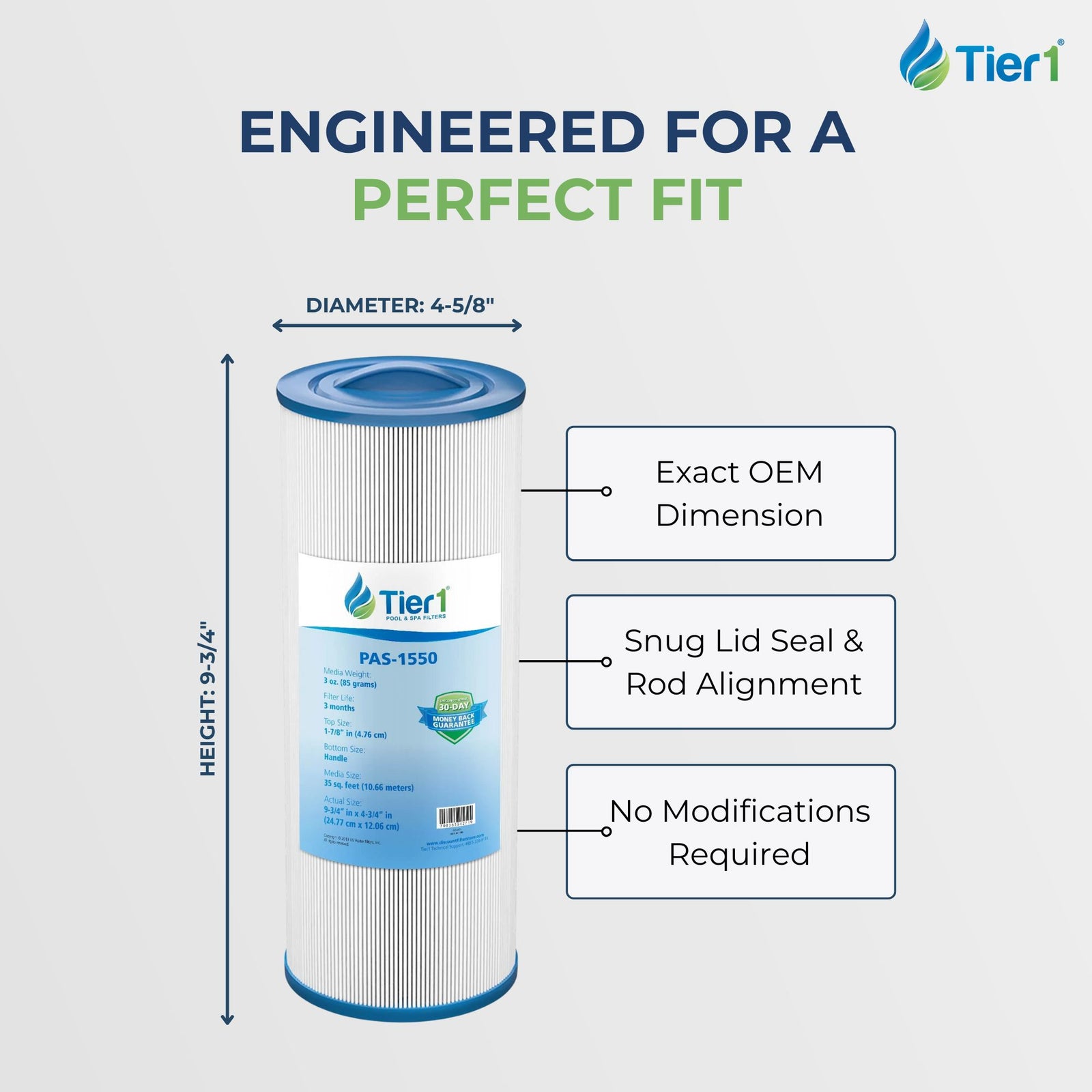 9-3/4 X 4-3/4-Inch Tier1 PAS-1550 Replacement For FL1009