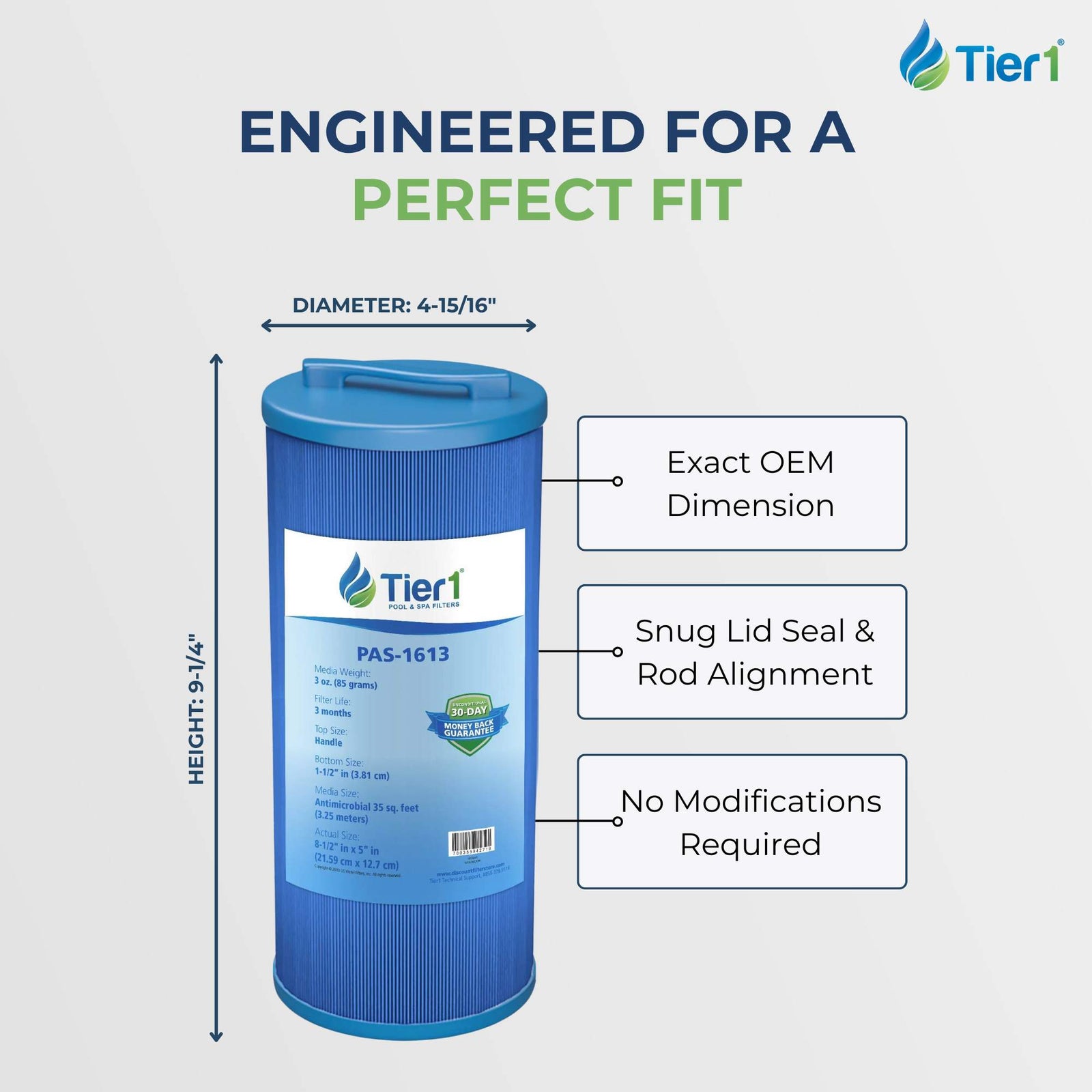 8-1/2 X 5 Inch Tier1 PAS-1613 Replacement For 817-4035