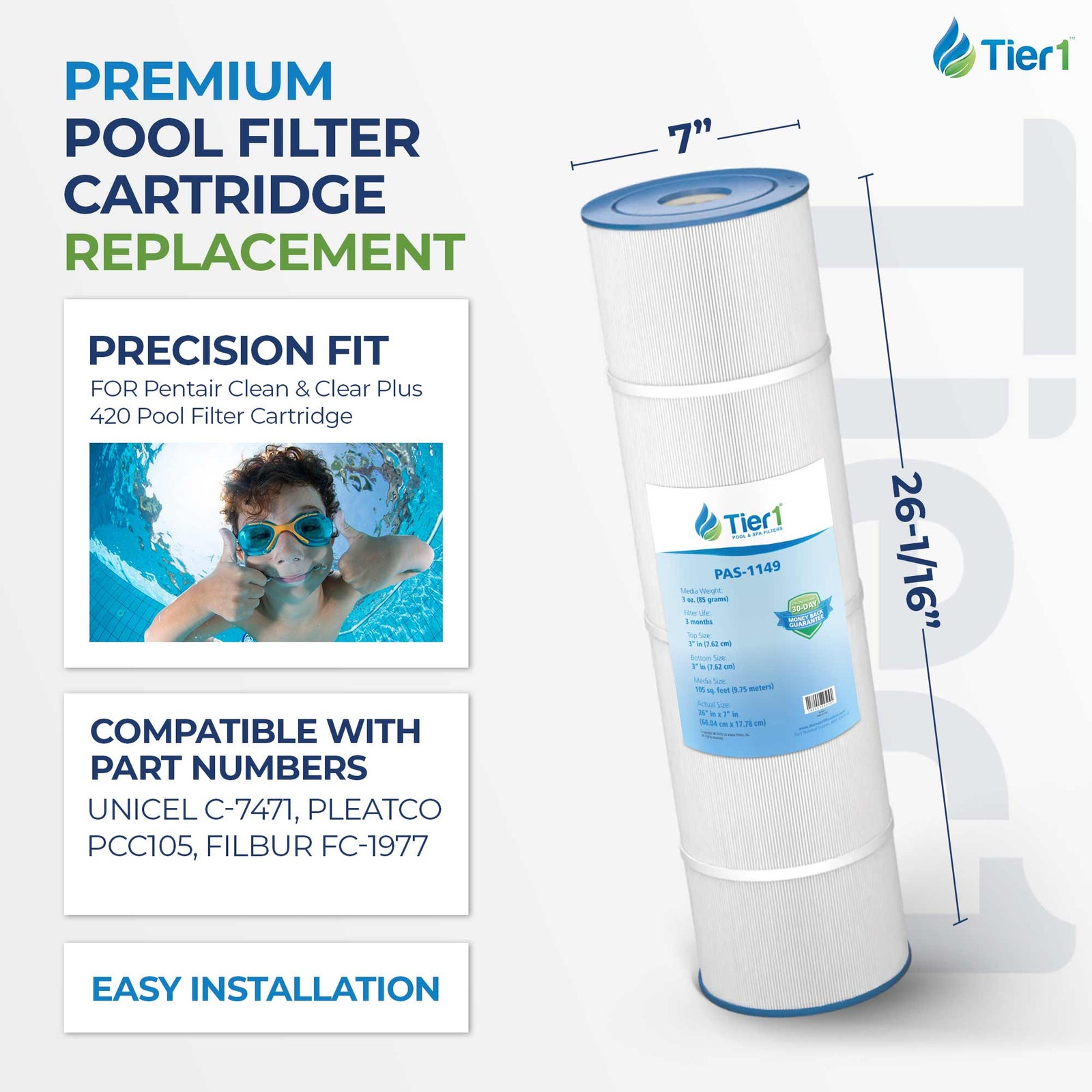 Tier1 Brand Replacement Pool and Spa Filter for 817-0131, 178584 & R173476