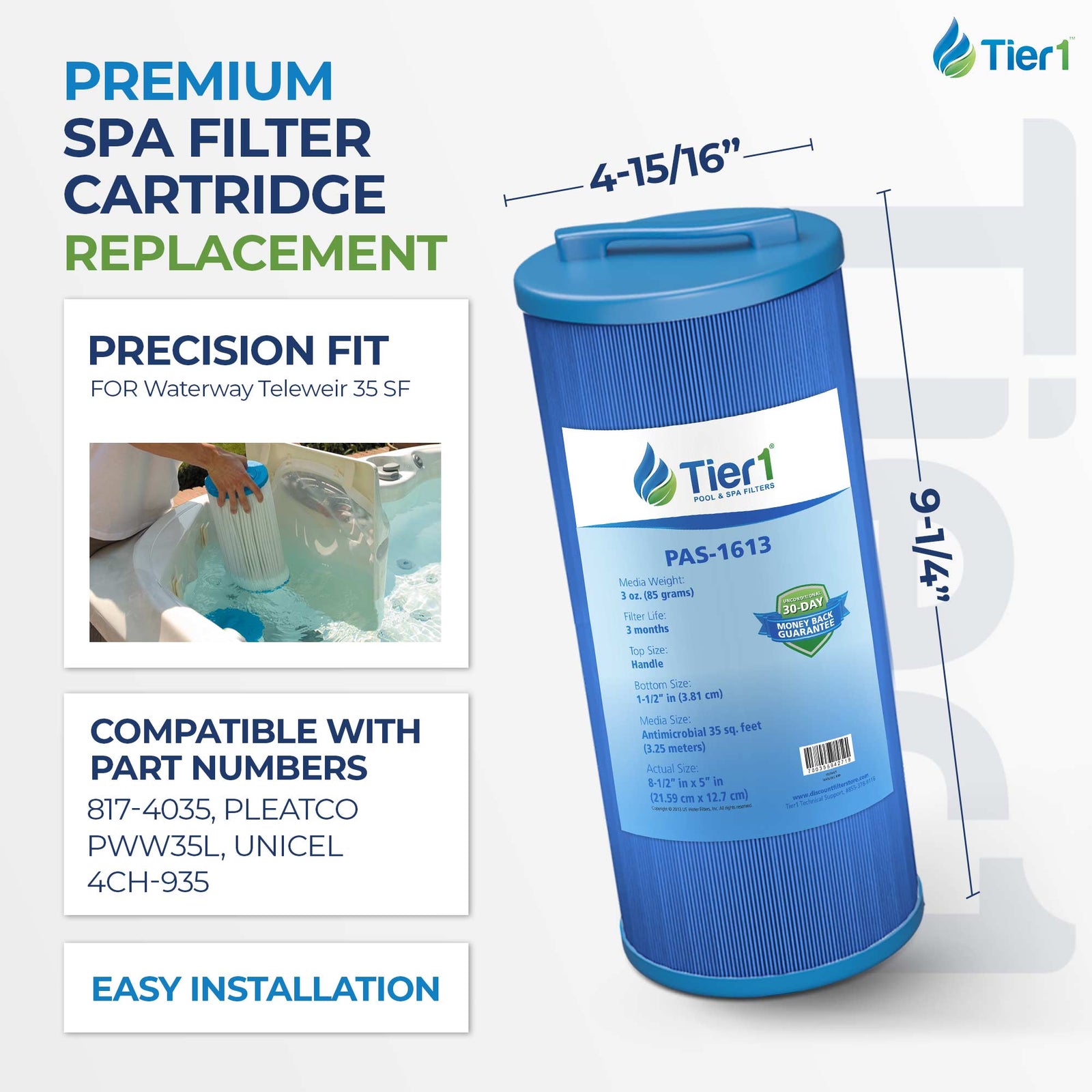 8-1/2 X 5 Inch Tier1 PAS-1613 Replacement For 817-4035