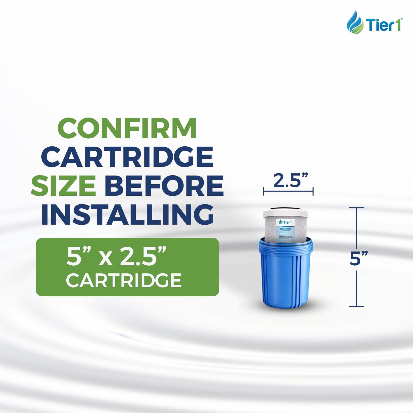 Tier1 0.5 Micron Pentek CBC-5 comparable 5 x 2.5 Water Filter