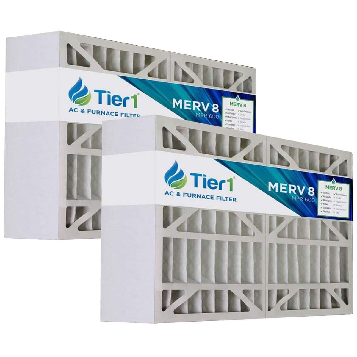 Tier1 16x28x6 Merv 8 Pleated AC Furnace Air Filter 2 Pack (Actual Size: 15 3/8 x 26 3/4 x 6) - WaterFilters.NET
