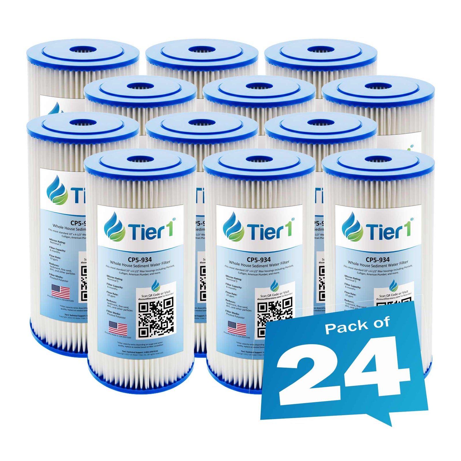 10 X 4.5 Pleated Polyester Replacement Filter (5 micron) - WaterFilters.NET