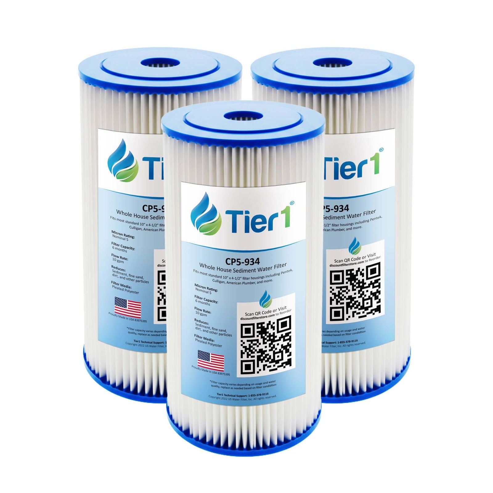10 X 4.5 Pleated Polyester Replacement Filter (5 micron) - WaterFilters.NET