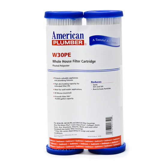 American Plumber W30PE Pleated Polyester Water Filters