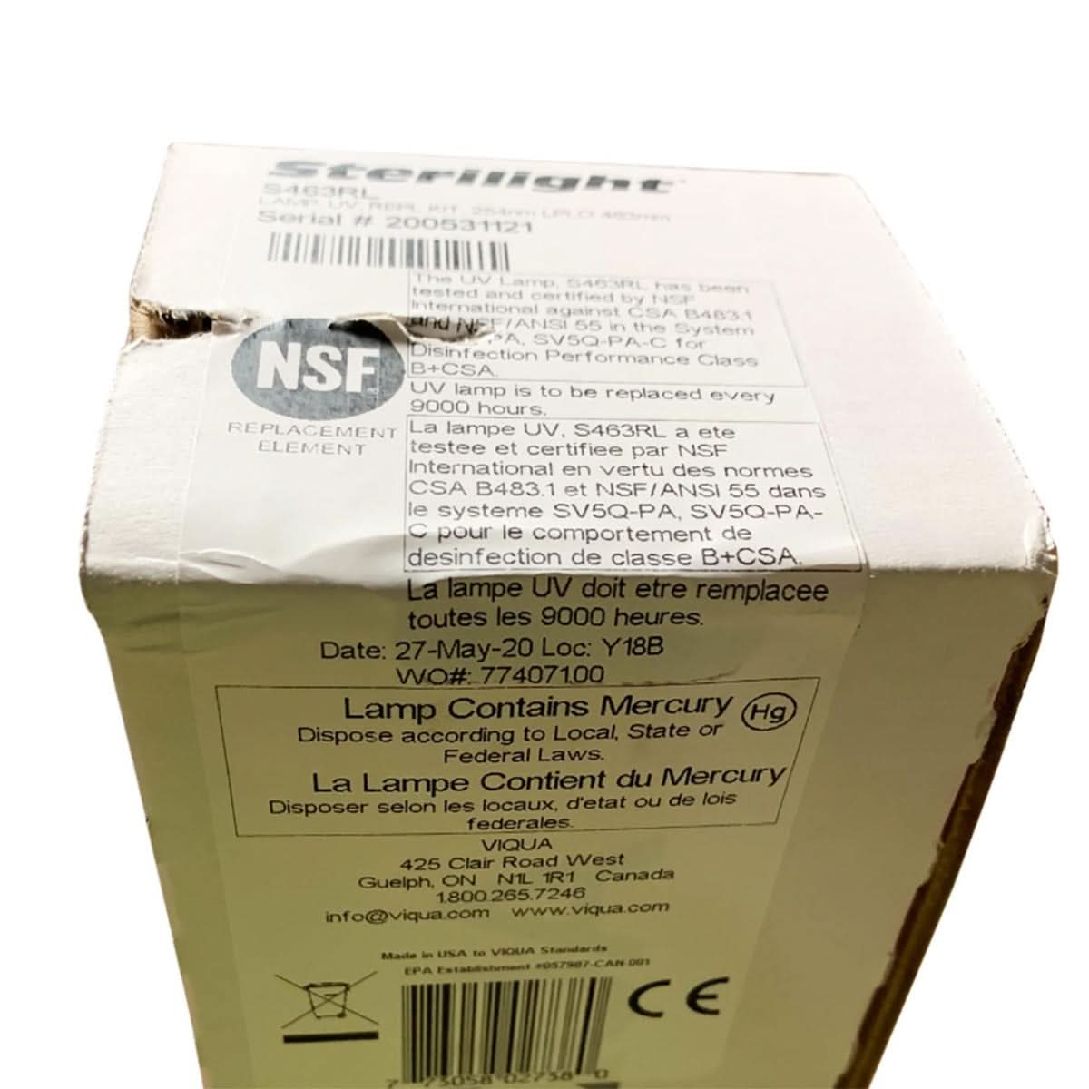 S463RL Water Disinfection System UV Lamp by Viqua - WaterFilters.NET