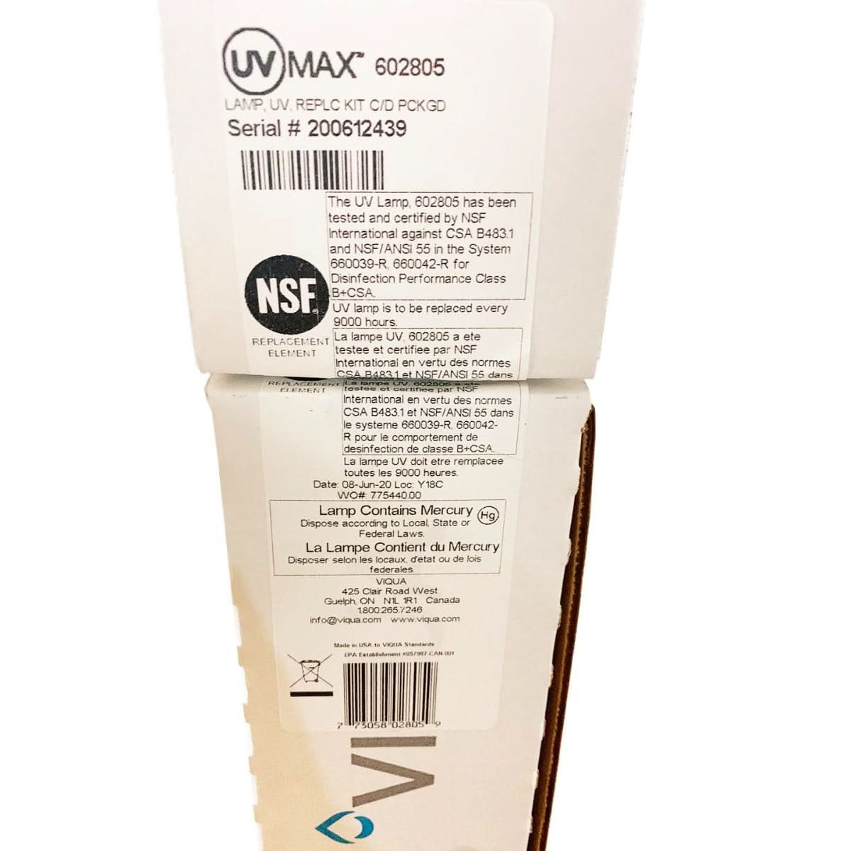 602805 Water Disinfection System UV Lamp by Viqua - WaterFilters.NET