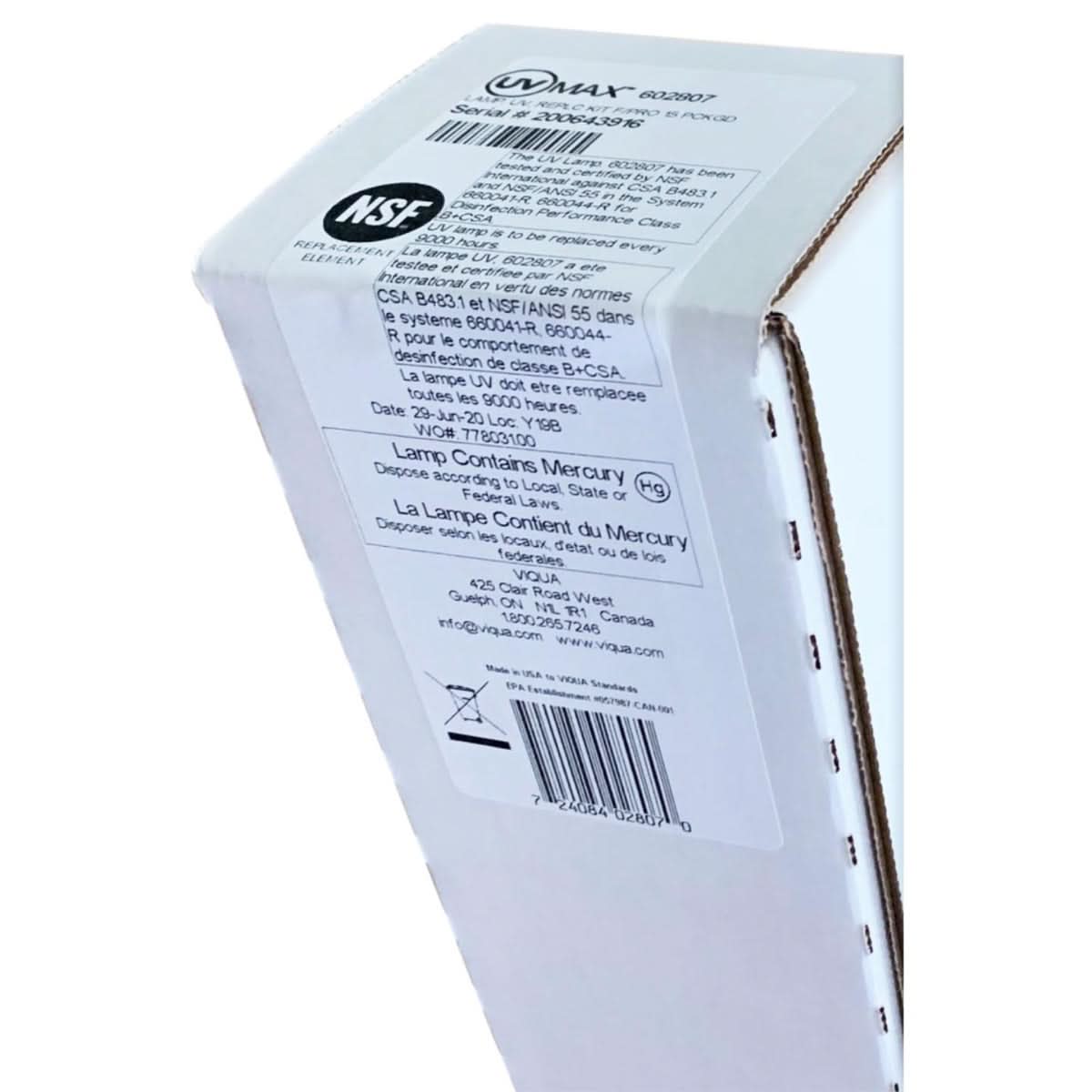 602807 Water Disinfection System UV Lamp by Viqua - WaterFilters.NET