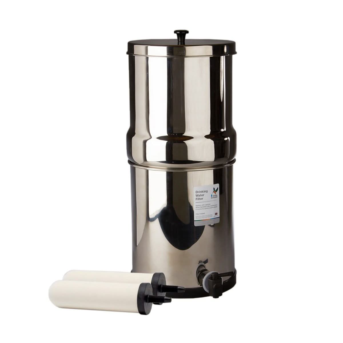 W9361123 Doulton/W9361151 British Berkefeld Stainless Steel Gravity System and ATC Super Sterasyl Candle Filter - WaterFilters.NET