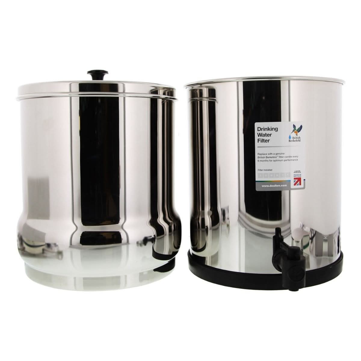 W9361123 Doulton/W9361151 British Berkefeld Stainless Steel Gravity System and ATC Super Sterasyl Candle Filter - WaterFilters.NET
