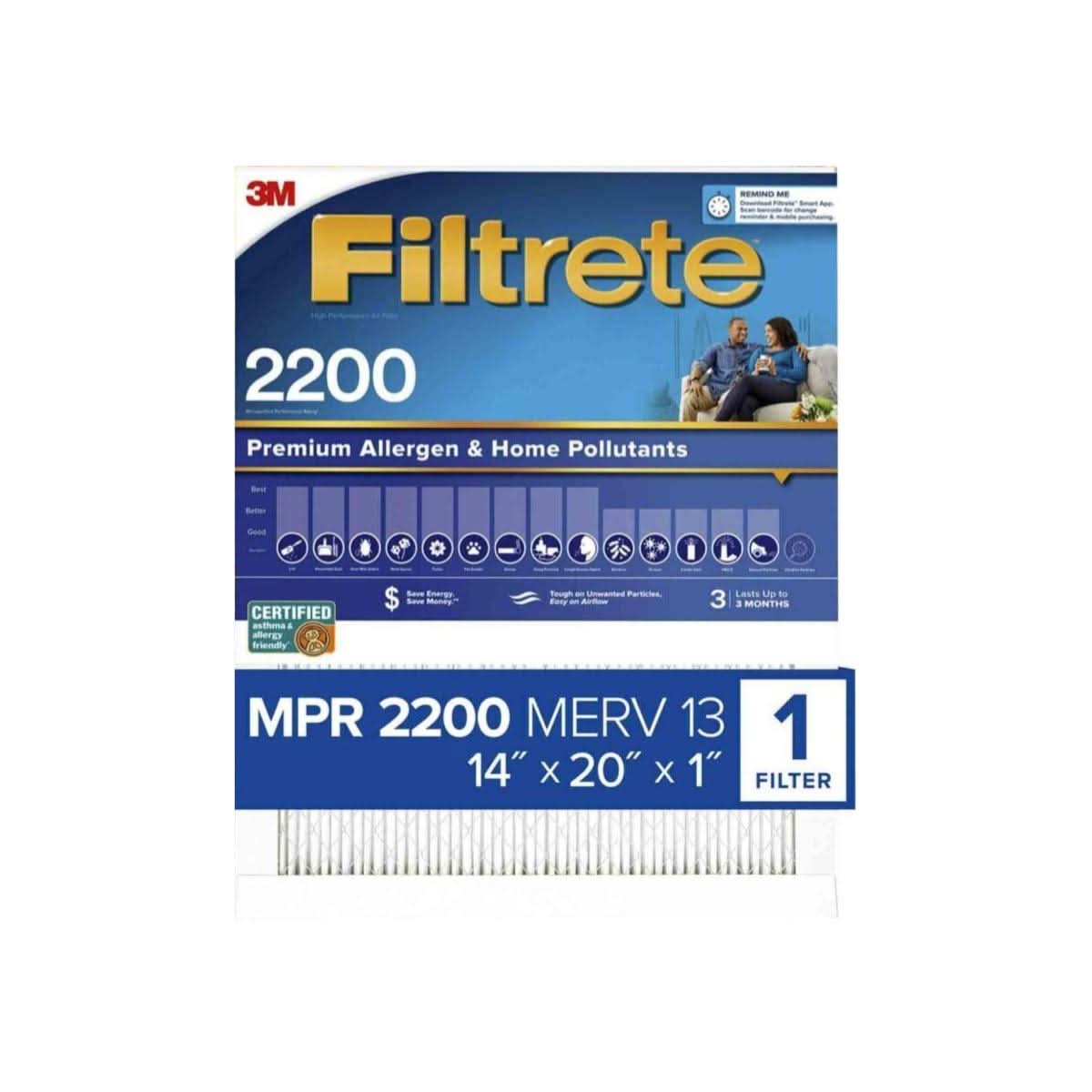 3M Filtrete 2200 Elite Allergen & Home Pollutants Air Filter - 14x20x1 (4-Pack) - WaterFilters.NET