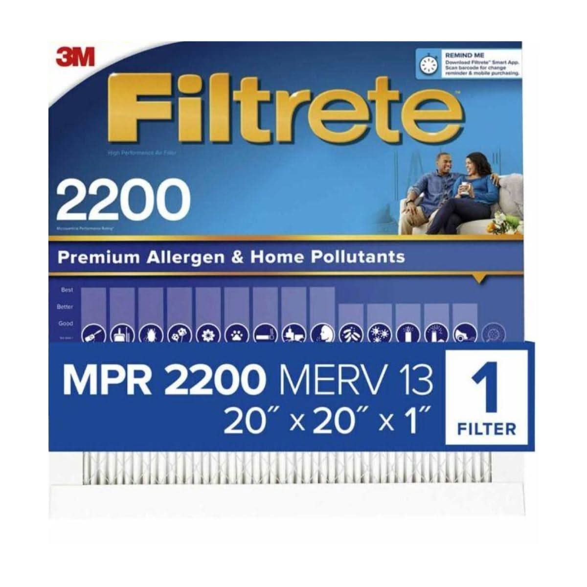 3M Filtrete 2200 Elite Allergen & Home Pollutants Air Filter - 20x20x1 (4-Pack) - WaterFilters.NET