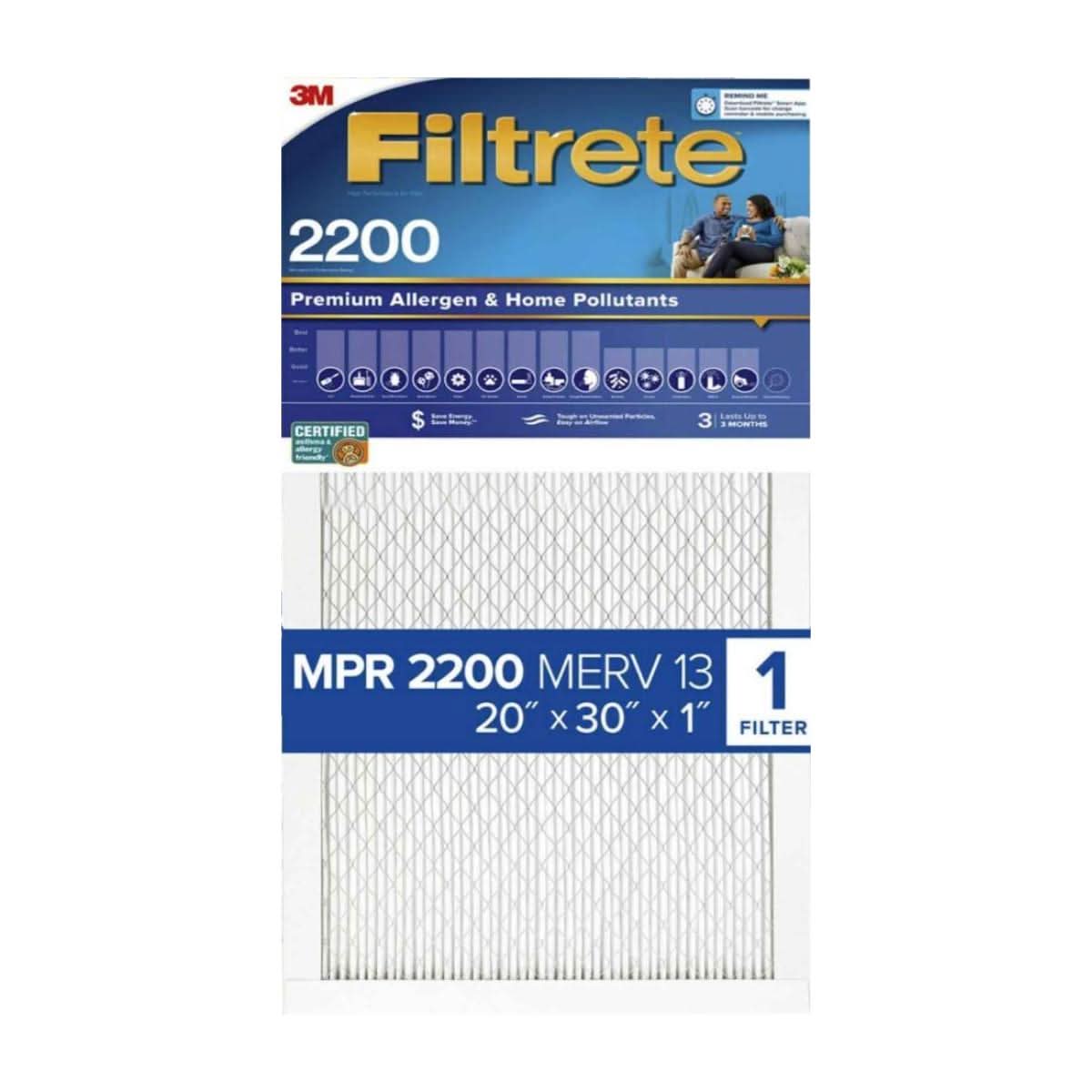 3M Filtrete 2200 Elite Allergen & Home Pollutants Air Filter - 20x30x1 (4-Pack) - WaterFilters.NET