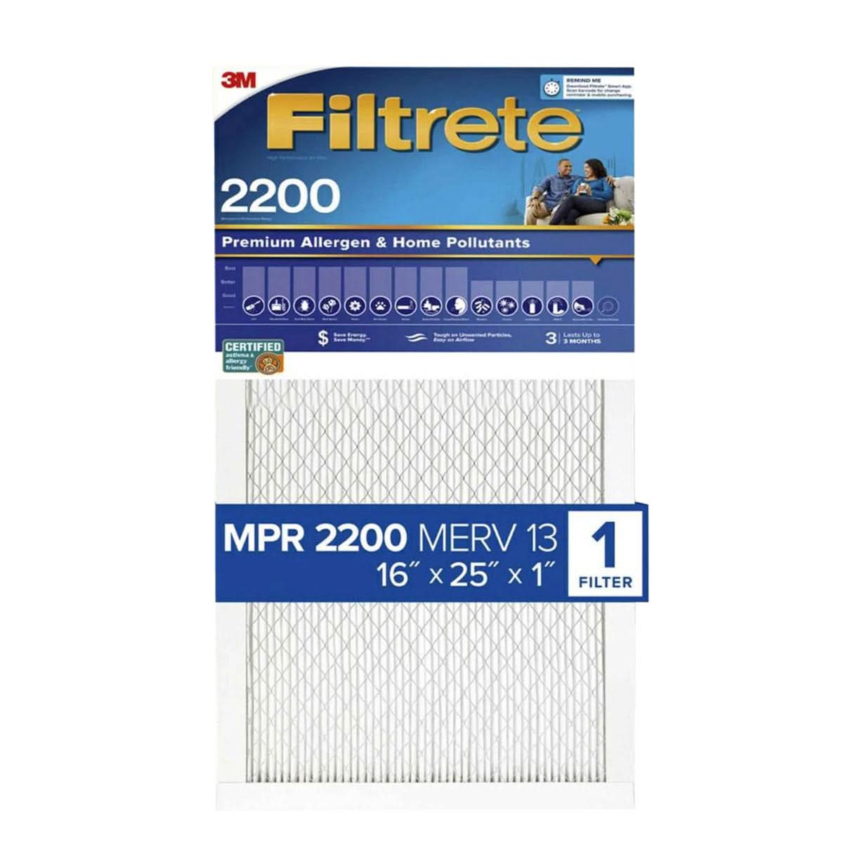 3M Filtrete 2200 Elite Allergen & Home Pollutants Air Filter - 16x25x1 (4-Pack) - WaterFilters.NET