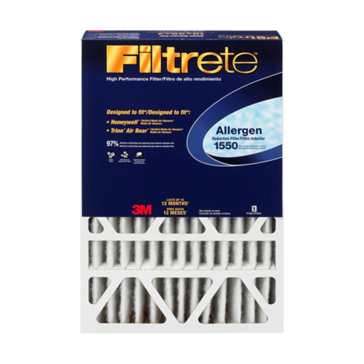 3M Filtrete 1550 Allergen Reduction Air Filters - 16x25x4 (4-Pack) - WaterFilters.NET