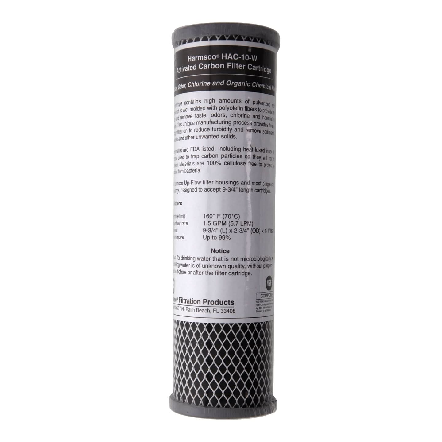 Harmsco HAC-10-W Activated Carbon Water Filter Cartridge - WaterFilters.NET