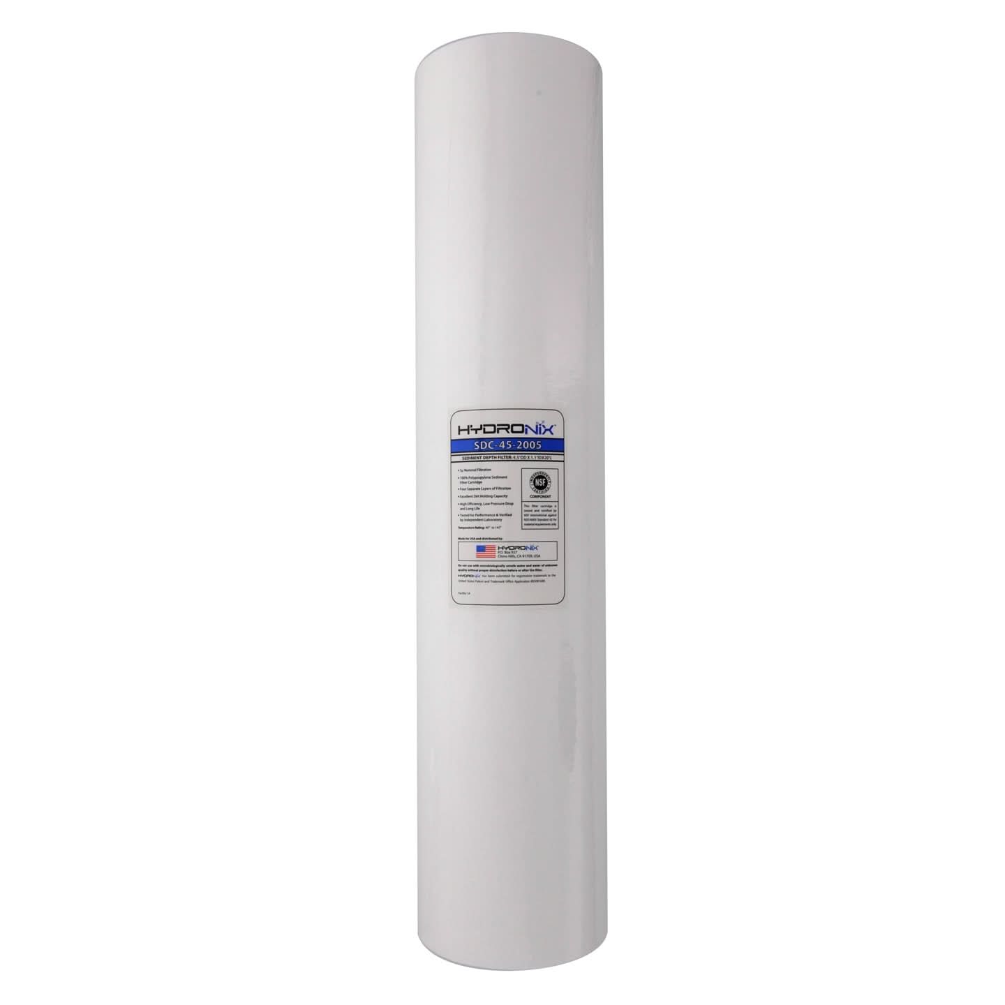 SDC-45-2005 Hydronix Whole House Replacement Sediment Filter Cartridge (Front View)