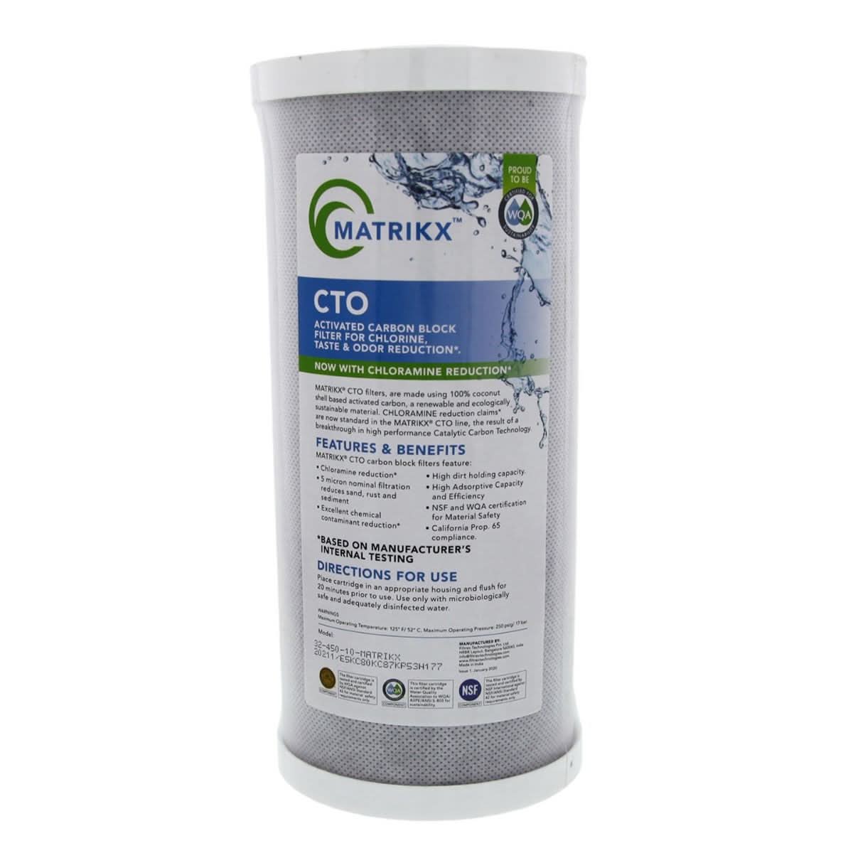 KX Matrikx +CTO/2 32-425-125-975 Carbon Block Water Filter (9.75-Inch x 4.25-Inch) - WaterFilters.NET