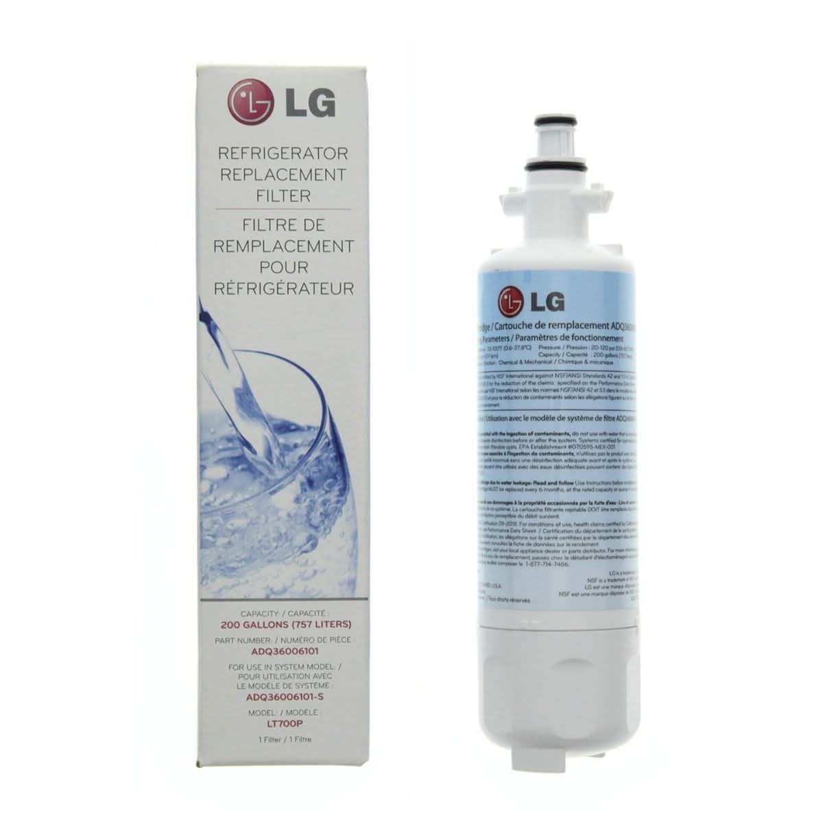 LG LT700P Refrigerator Water Filter ADQ36006101 - WaterFilters.NET