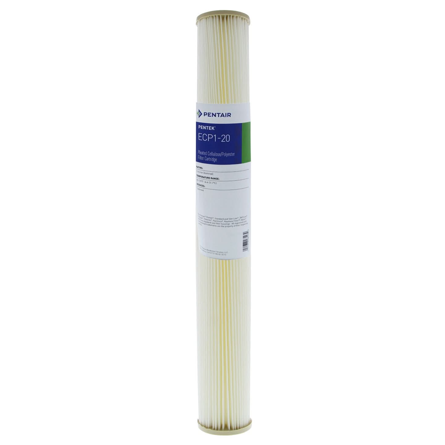 Pentek ECP1-20 Pleated Sediment Water Filters (20-inch x 2-5/8-inch) - WaterFilters.NET