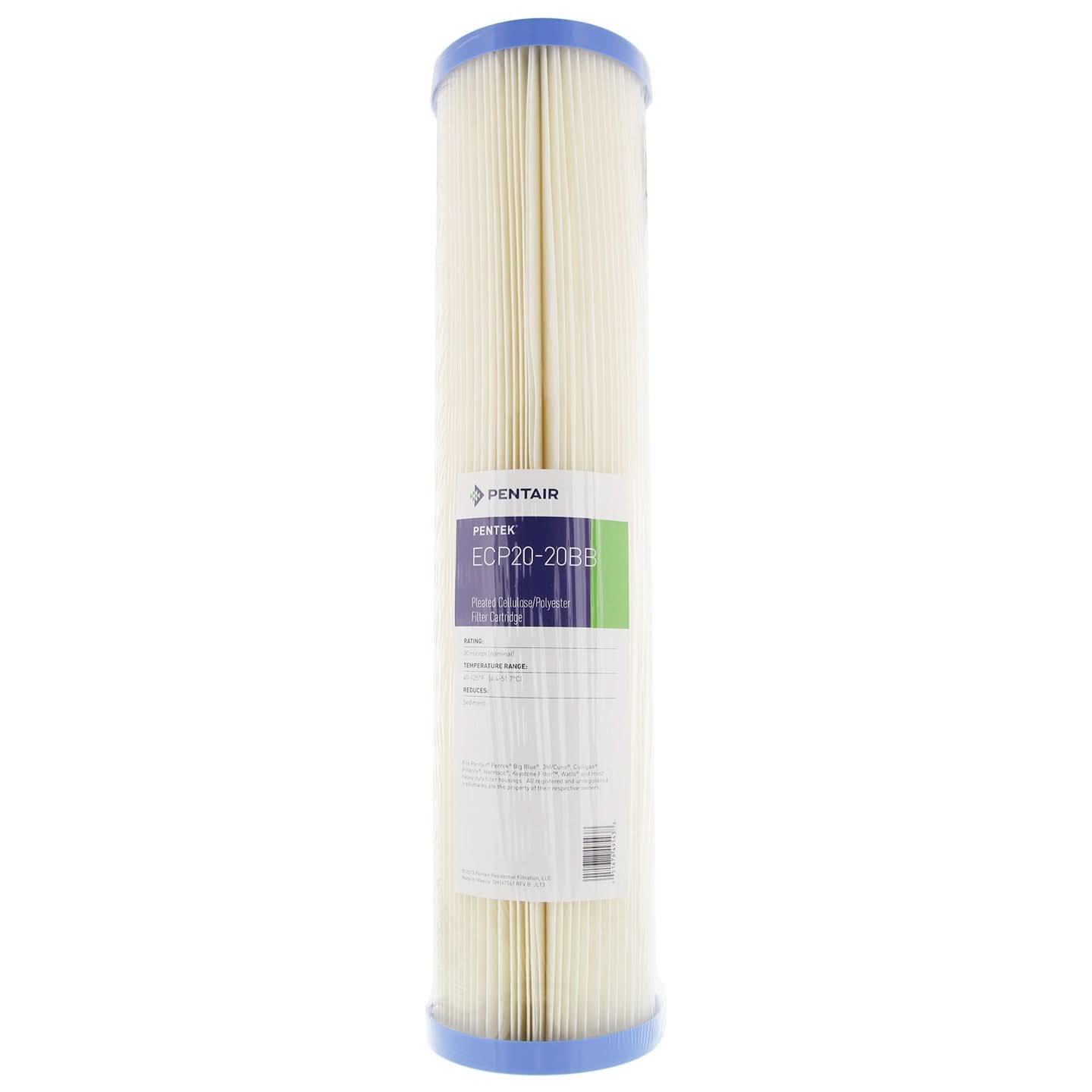 Pentek ECP20-20BB Pleated Sediment Water Filters (20-inch x 4-1/2-inch) - WaterFilters.NET