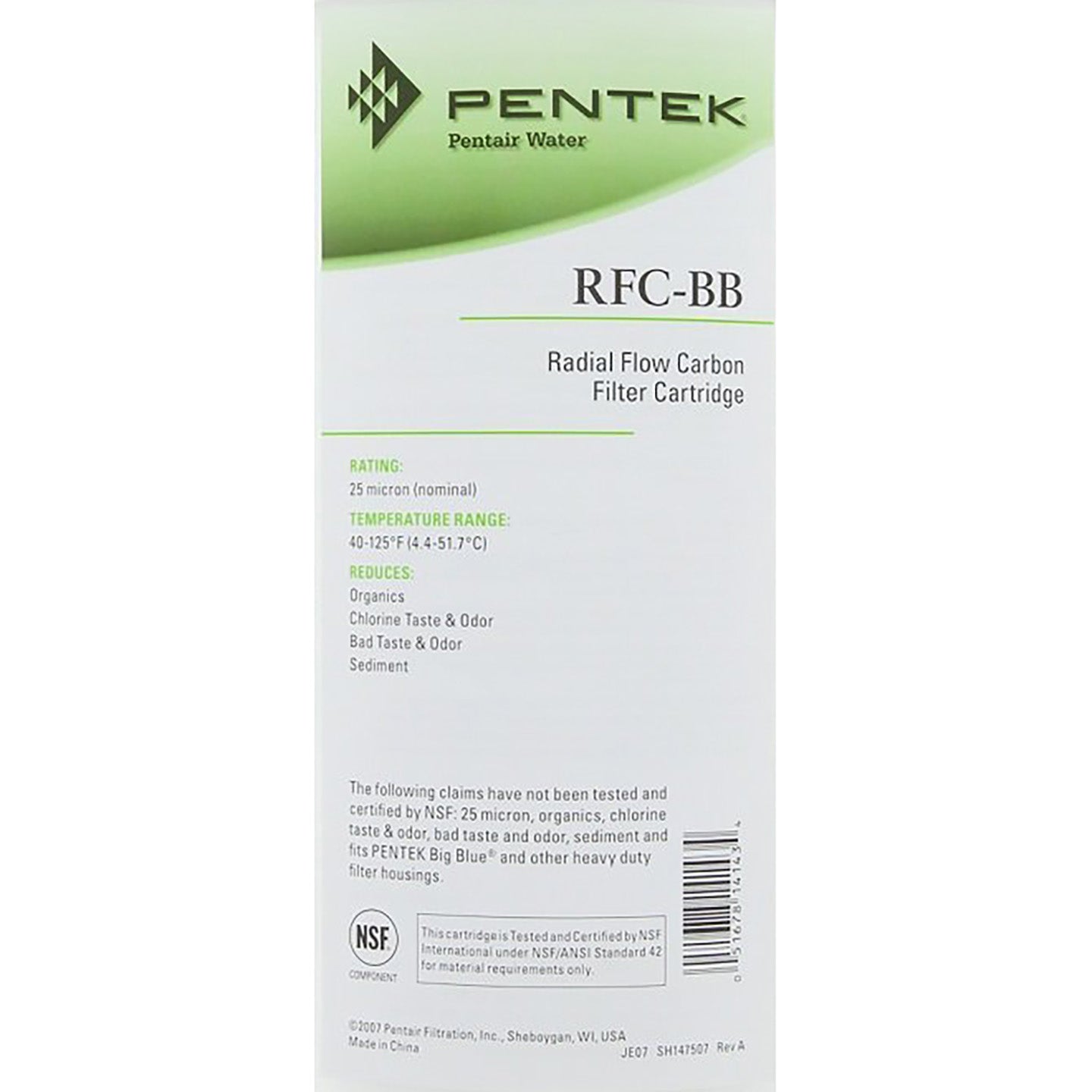 Pentek RFC-BB Whole House Filter Replacement Cartridge (Label Only)