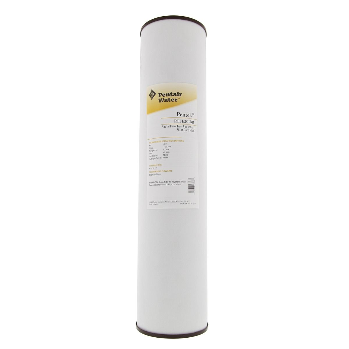 Pentek RFFE20-BB Iron Reduction Water Filter (20-inch x 4.5-inch) (Front No Label)