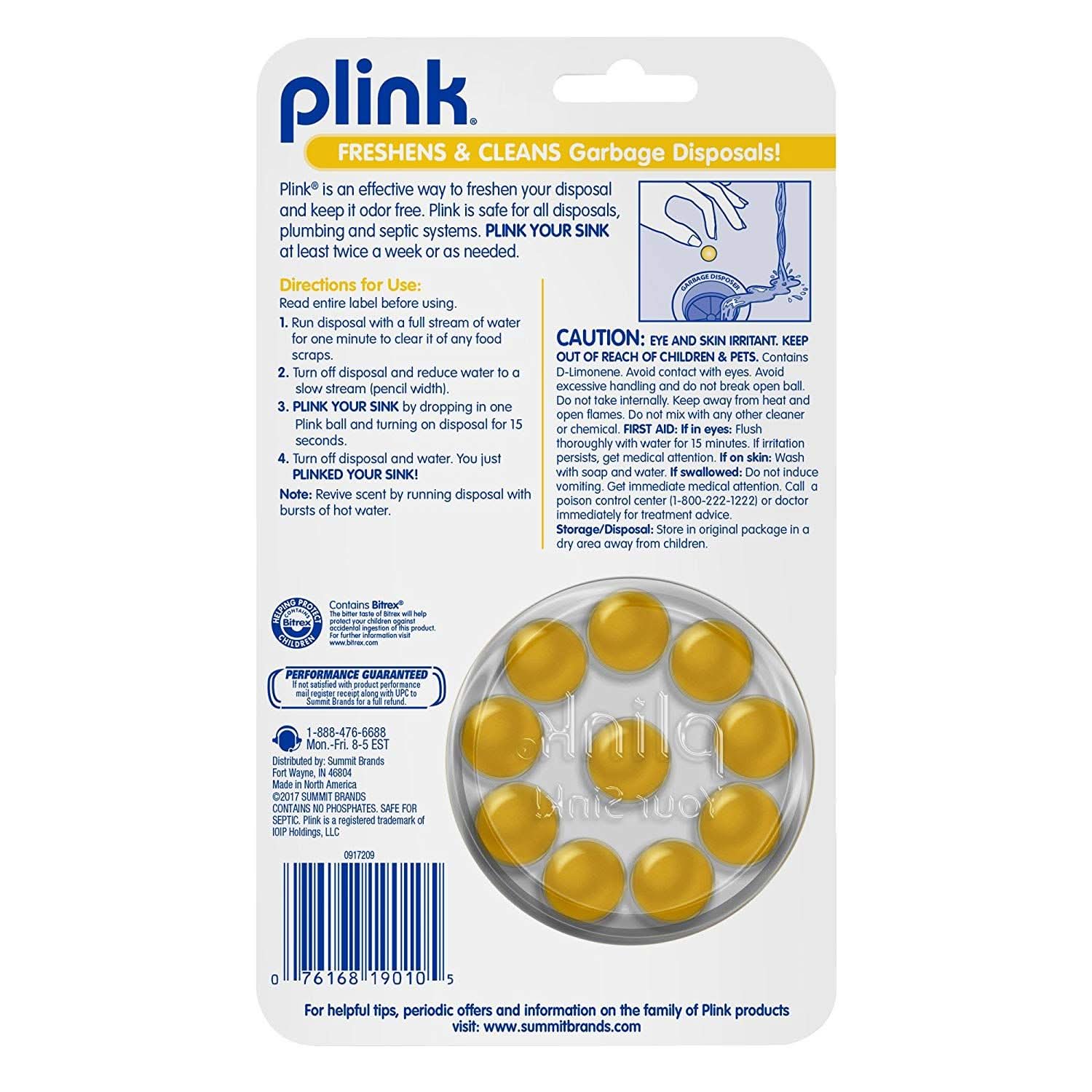 Lemon Scented Plink Garbage Disposal Cleaner and Deodorizer (10 Count) - WaterFilters.NET