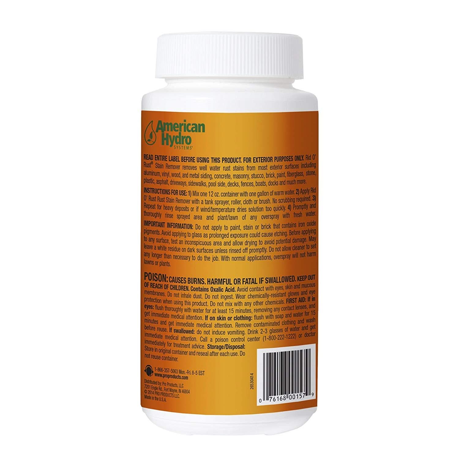 Rid O Rust Stain Remover by Pro Products - WaterFilters.NET