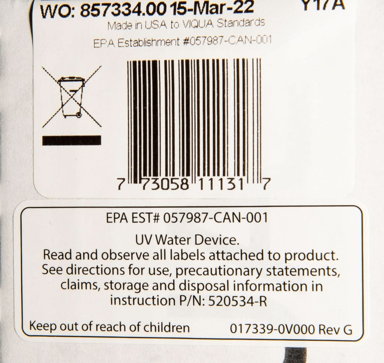 Viqua QL-200 Replacement Lamp and Quartz Sleeve for VH200 - WaterFilters.NET