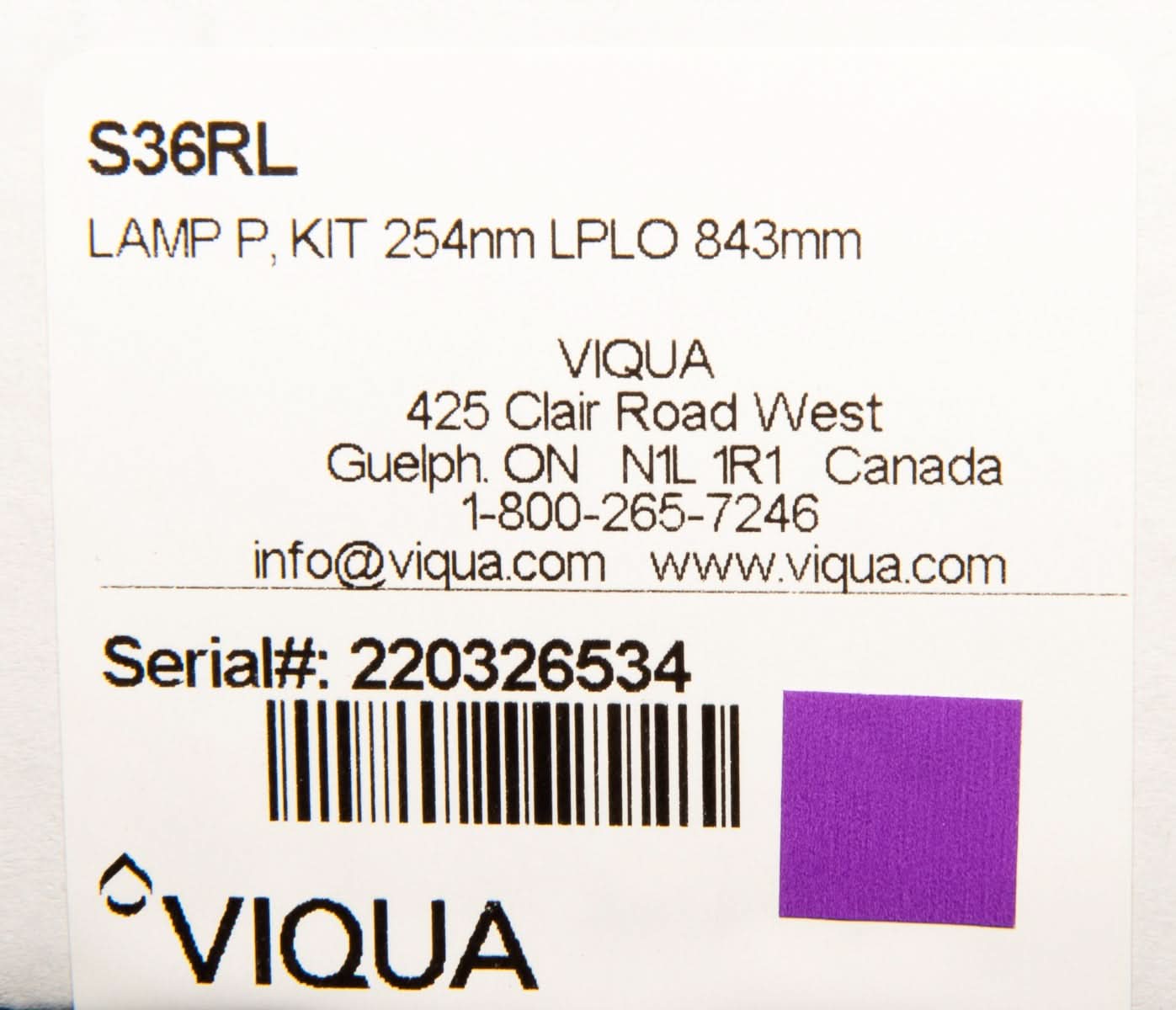 Viqua Replacement UV Lamp S36RL - WaterFilters.NET