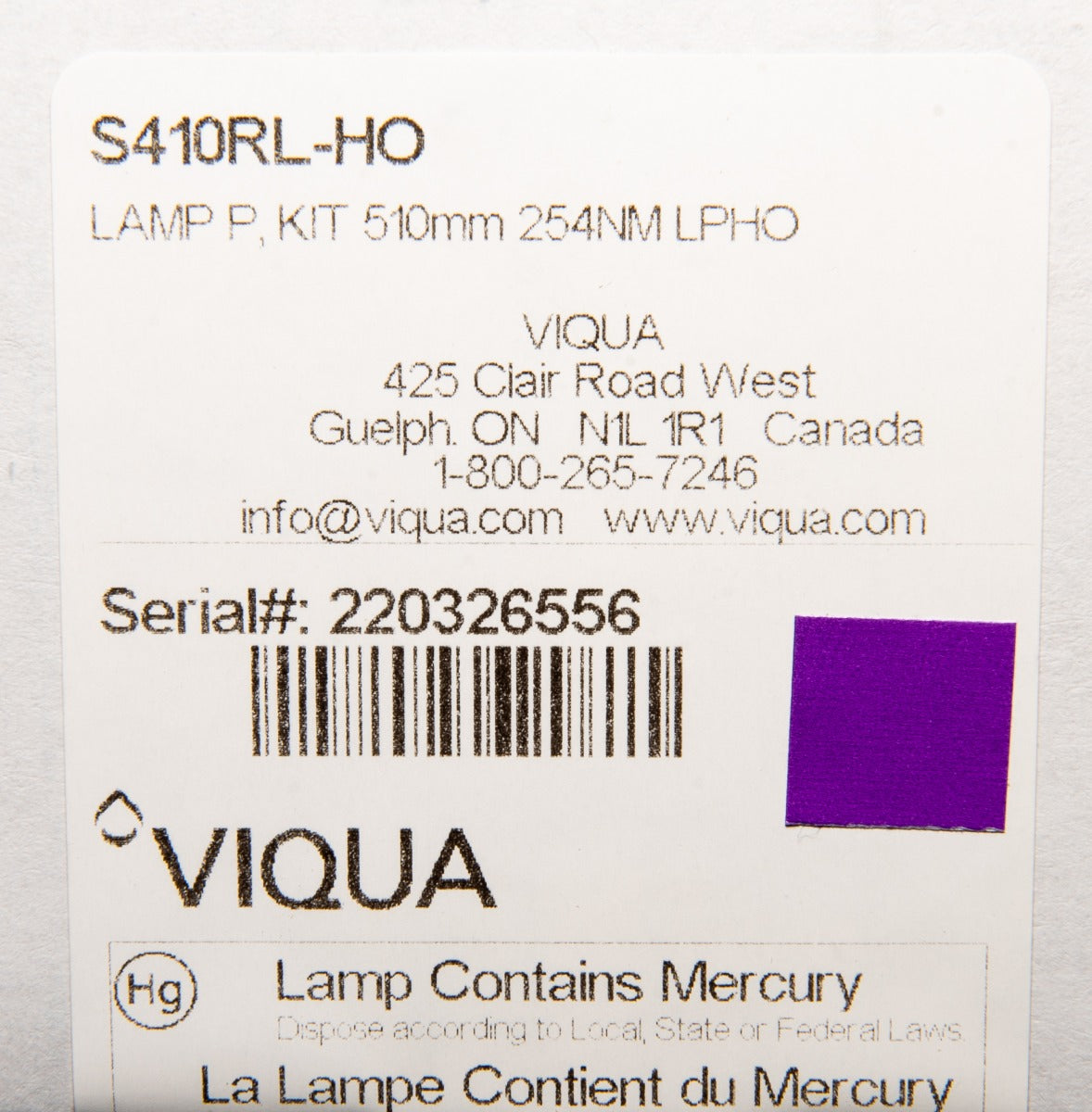 Viqua S410RL Replacement UV Lamp