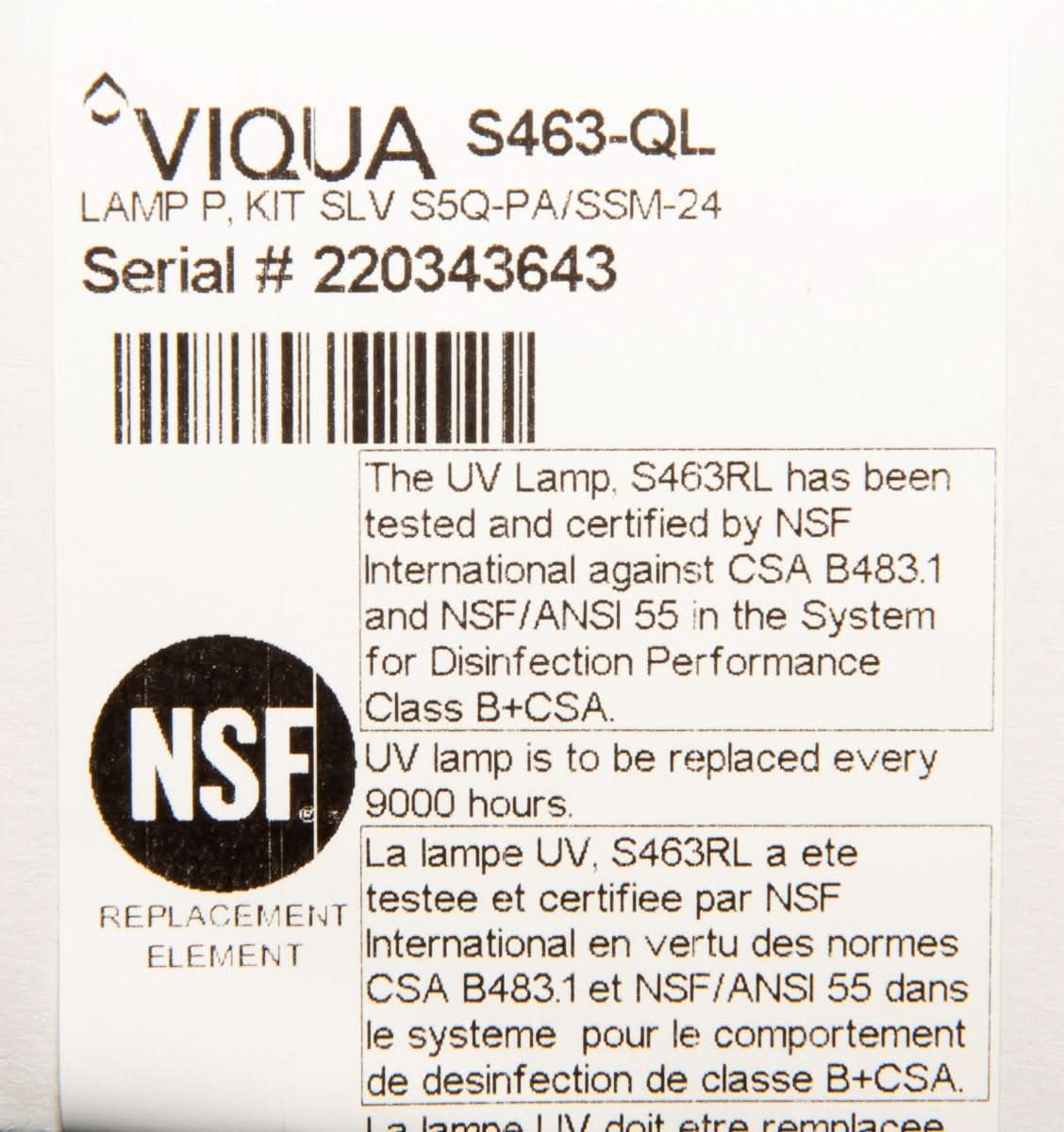 Viqua S463-QL Lamp/ Quartz Sleeve Combo Pack - WaterFilters.NET