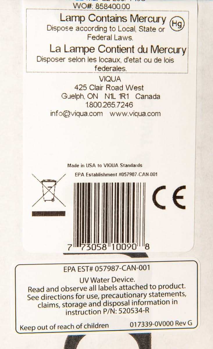 Viqua S810-QL Lamp/ Quartz Sleeve Combo Pack - WaterFilters.NET