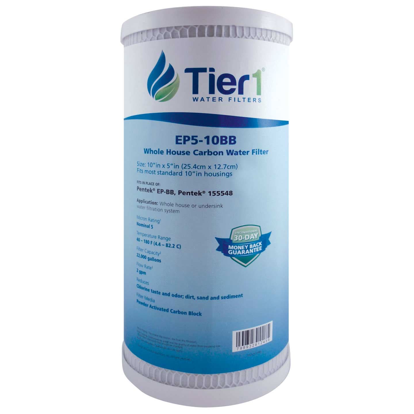 Tier1 Pentek EP-BB 155548-43 Carbon Filter Cartridge Comparable Replacement Kit with O-ring and Lubricant