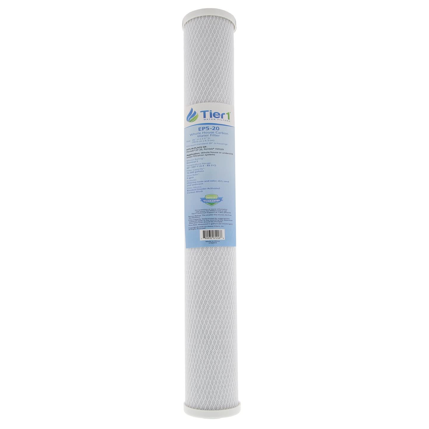 20 X 2.5 Carbon Block Replacement Filter by Tier1 (5 micron) - WaterFilters.NET