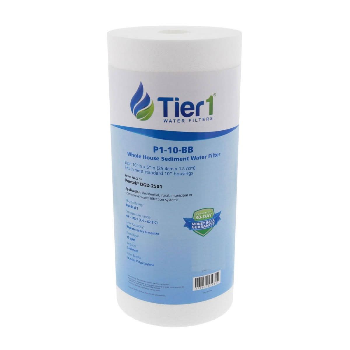 Tier1 10 inch x 4.5 inch Whole House Sediment Water Filter (1 Micron) - WaterFilters.NET