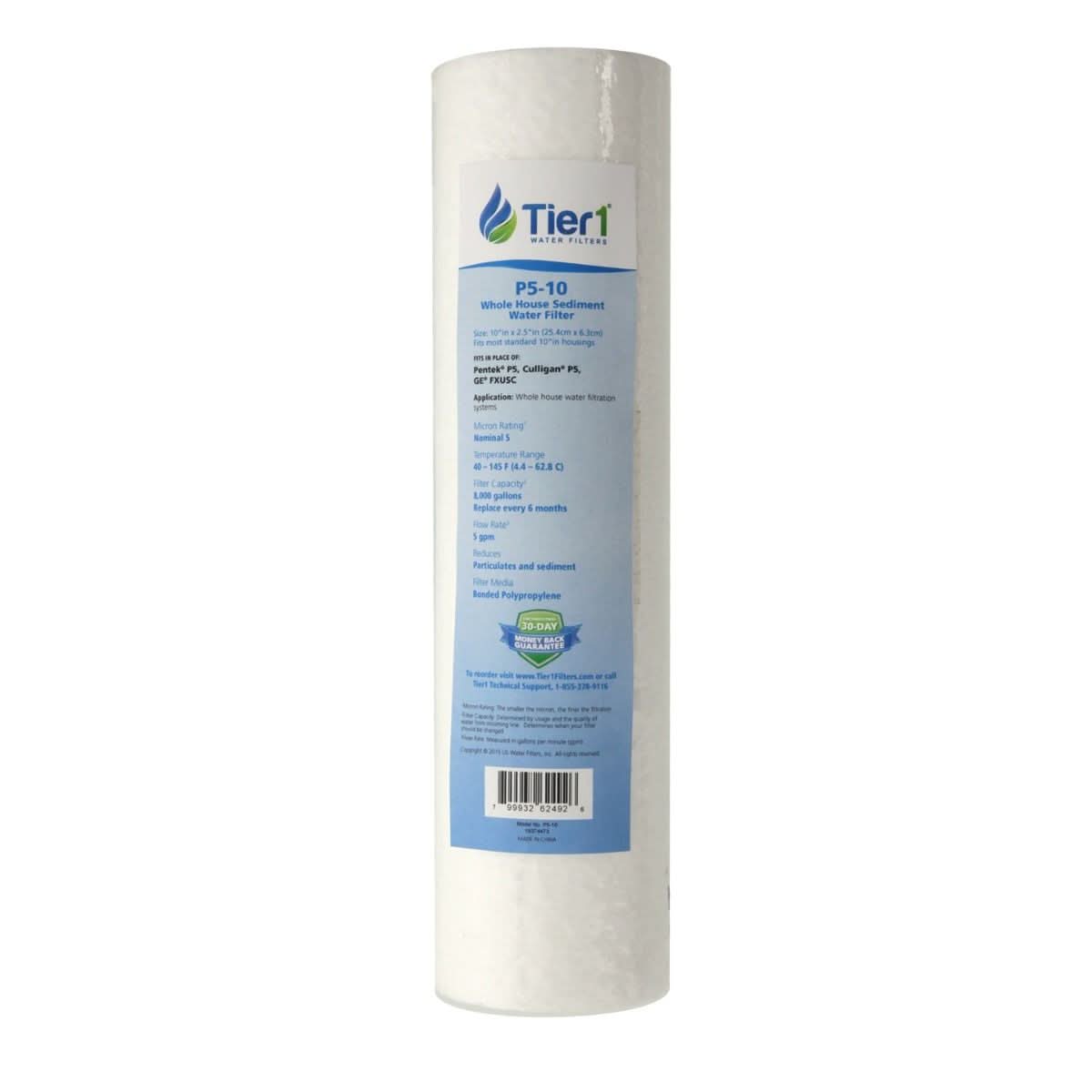 10 X 2.5 Inch 5 micron Polypropylene Replacement Filter by Tier1 - WaterFilters.NET