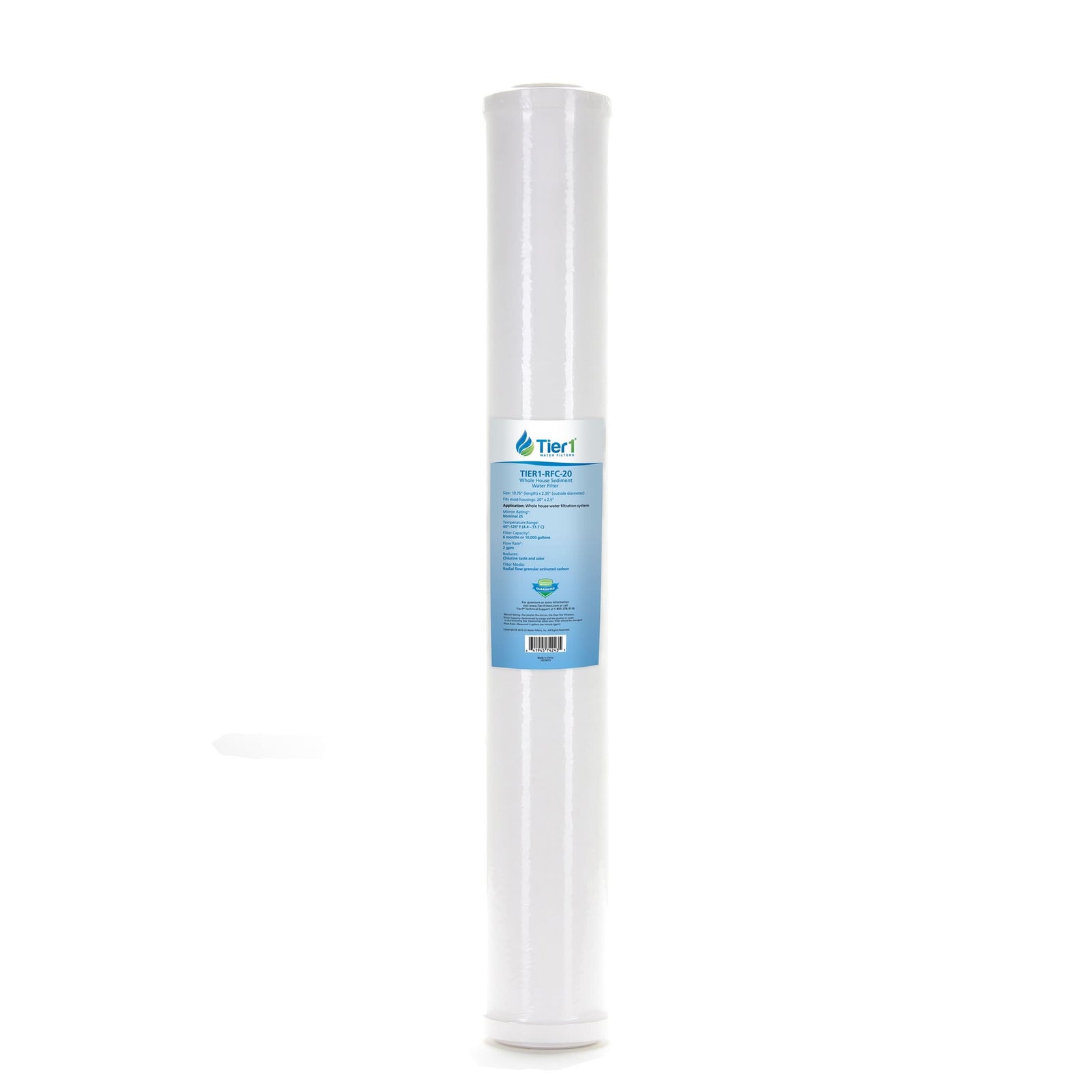 20 X 2.5 Radial Flow Granular Activated Carbon Replacement Filter (25 micron) - WaterFilters.NET