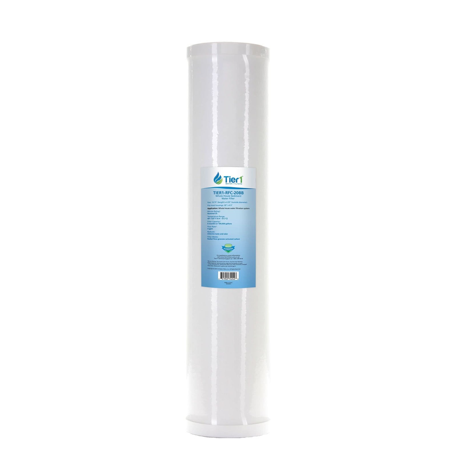 Tier1 RFC-20BB 20 X 4.5 Radial Flow Granular Activated Carbon Replacement Filter (25 micron) - WaterFilters.NET