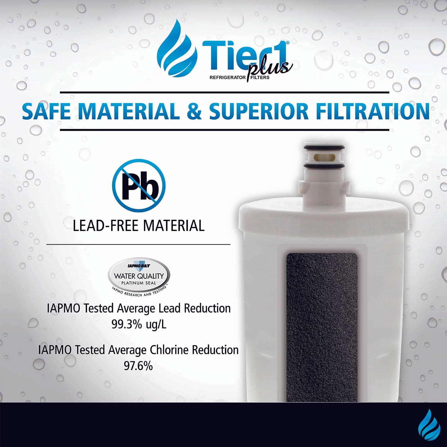 Tier1 Plus LG 5231JA2002A / LT500P Comparable Lead And Mercury Reducing Refrigerator Water Filter - WaterFilters.NET