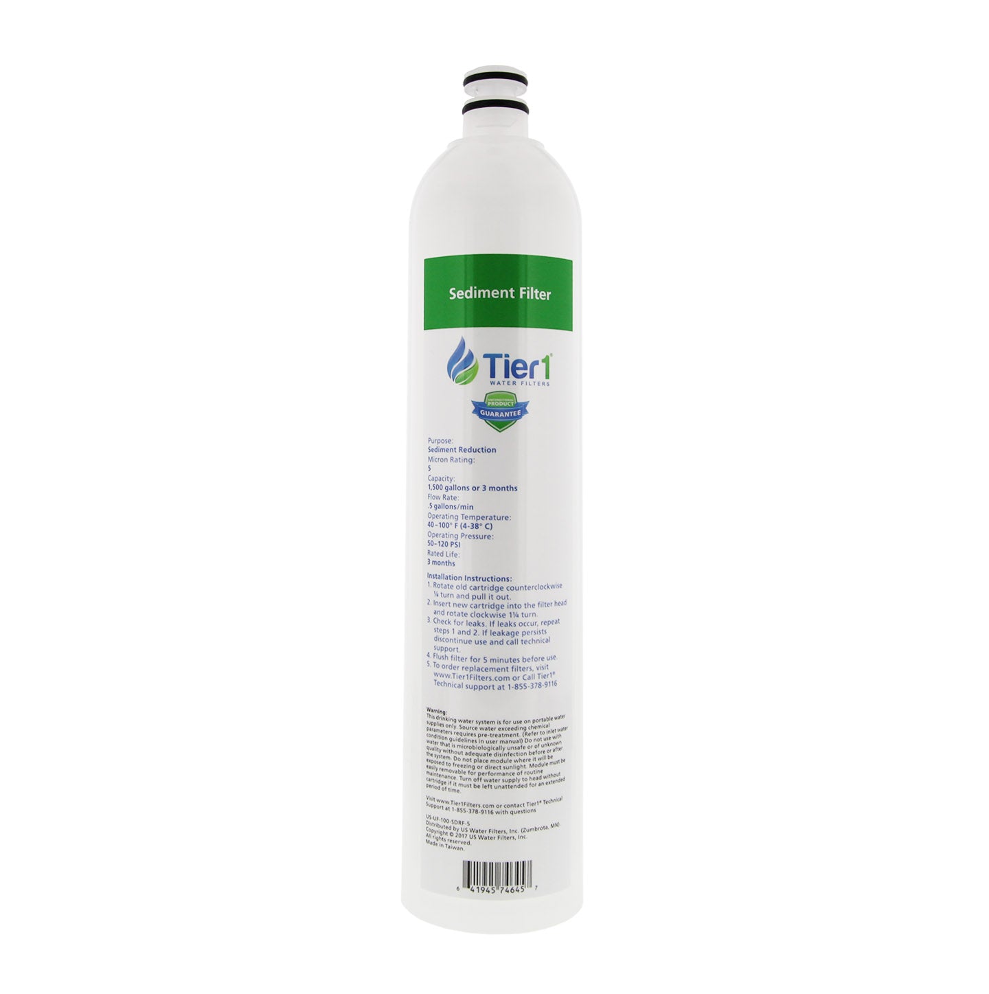 Tier1 US-UF-100-SDRF-5 4-Stage Ultra-Filtration Hollow Fiber Drinking Water System Replacement Sediment Filter (5 Micron)