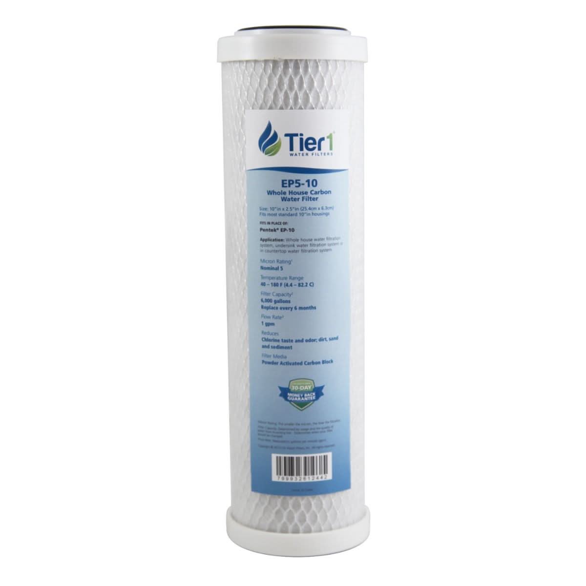 10 X 2.5 Carbon Block Replacement Filter by Tier1 (5 micron) - WaterFilters.NET